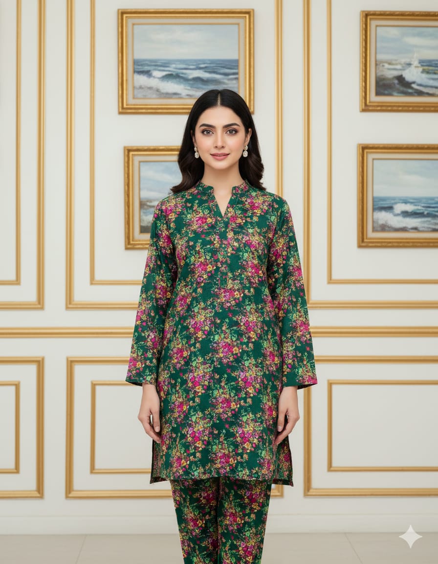 2 Pcs Unstitched Digital Print Suit J-0631