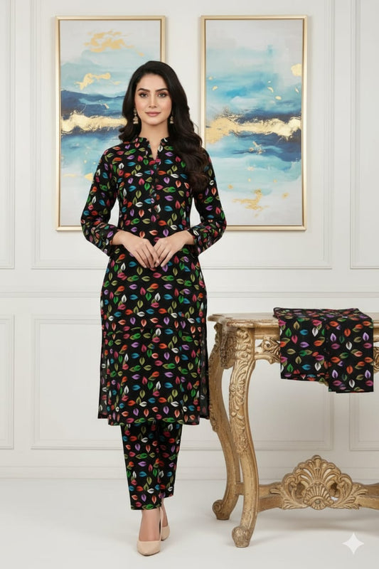 2 Pcs Unstitched Digital Print Suit J-0599