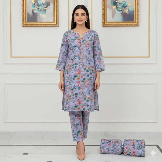 2 Pcs Unstitched Digital Print Suit J-0590
