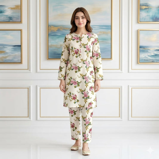 2 Pcs Unstitched Digital Print Suit J-0622