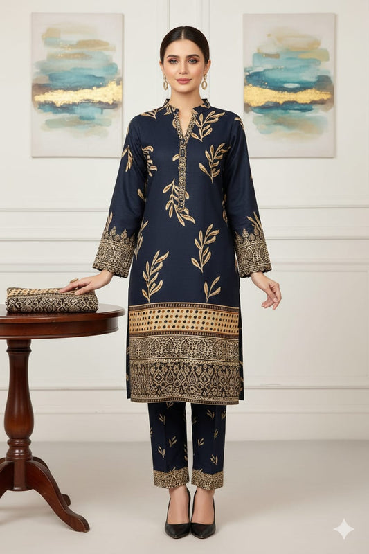 2 Pcs Unstitched Digital Print Suit J-059